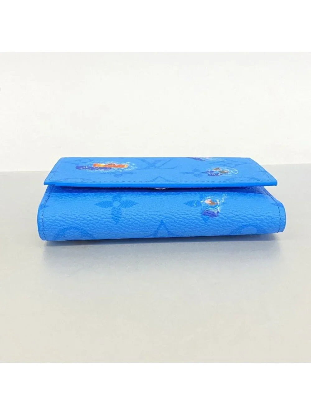 Louis Vuitton Trifold Wallet Monogram Sports Leisure Victor Pool Blue